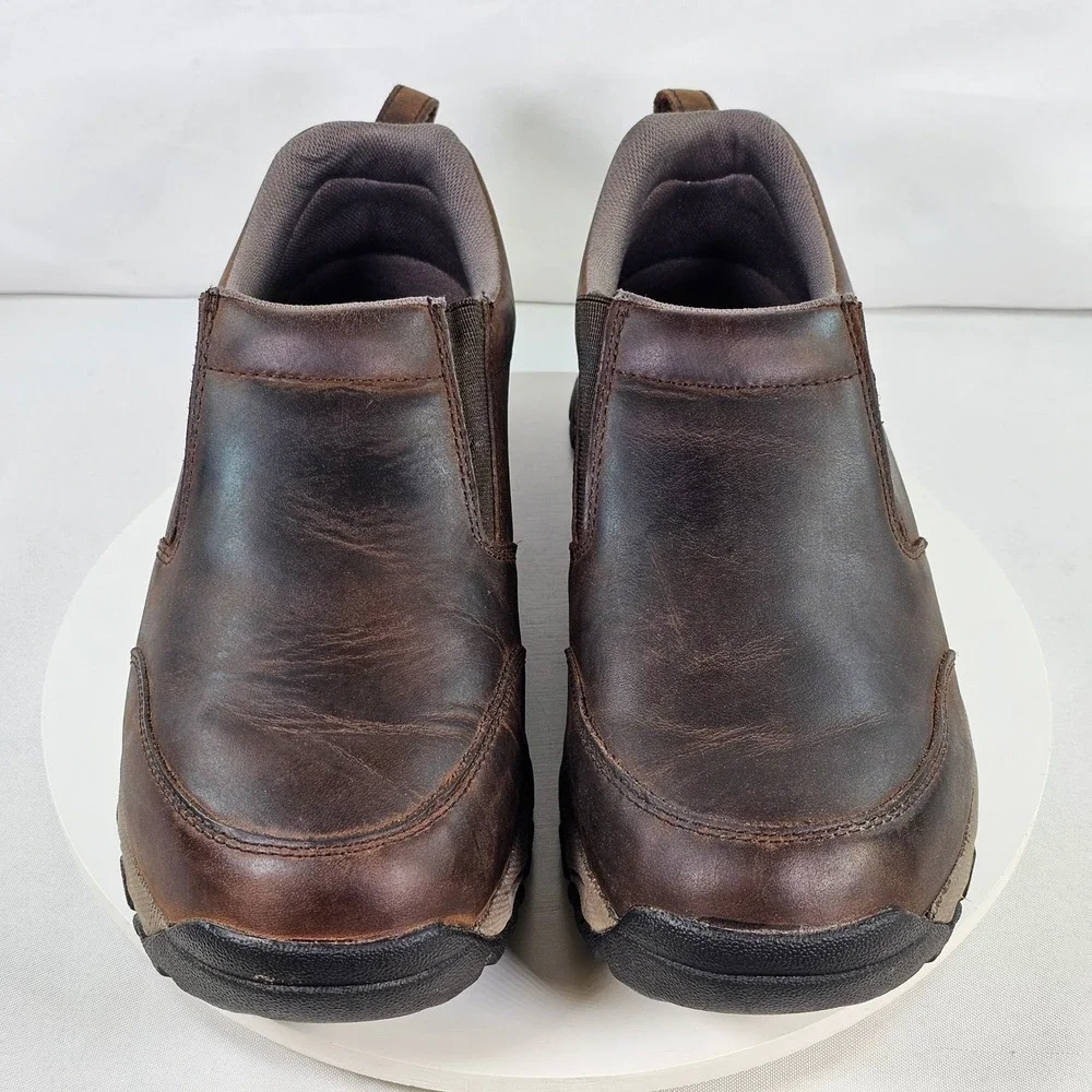 Duluth Trading Co Wild Boar Mocs Brown Leather Slip On Shoes Mens 11 Wide 49521